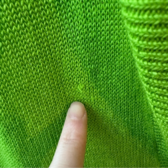 Massimo Dutti Bright Vibrant Green Linen Collared Short Sleeve Top - Picture 6 of 8